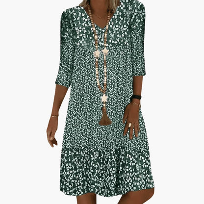 Ladies Casual Round Neck Midi Dress