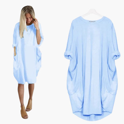 Ladies' Casual Round Neck Short Sleeve Dress