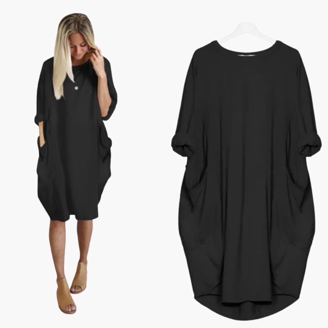 Ladies' Casual Round Neck Short Sleeve Dress - Olytrend