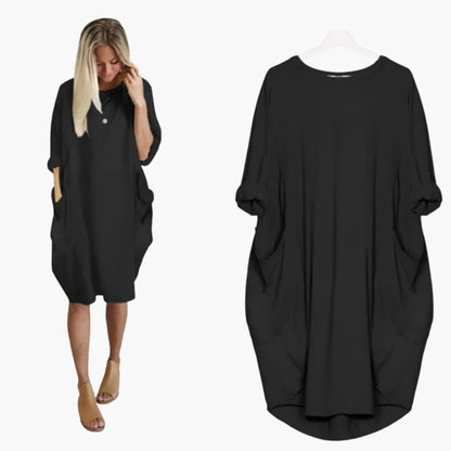 Ladies' Casual Round Neck Short Sleeve Dress - Olytrend