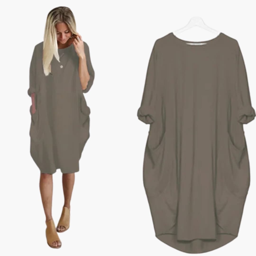 Ladies' Casual Round Neck Short Sleeve Dress