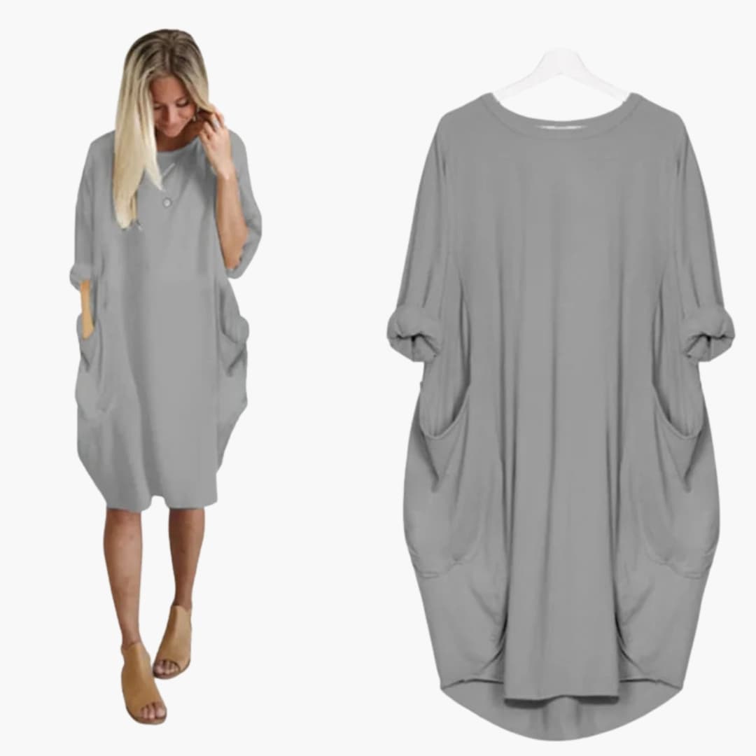 Ladies' Casual Round Neck Short Sleeve Dress