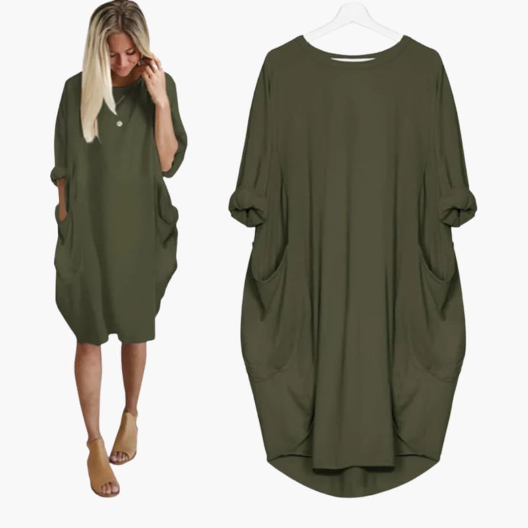 Ladies' Casual Round Neck Short Sleeve Dress