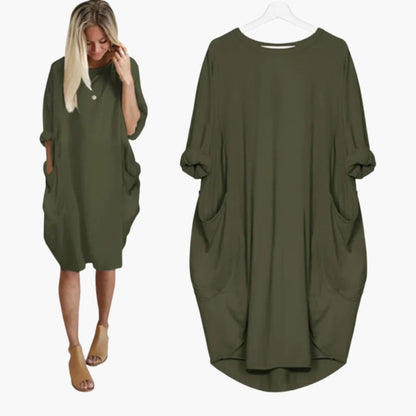 Ladies' Casual Round Neck Short Sleeve Dress