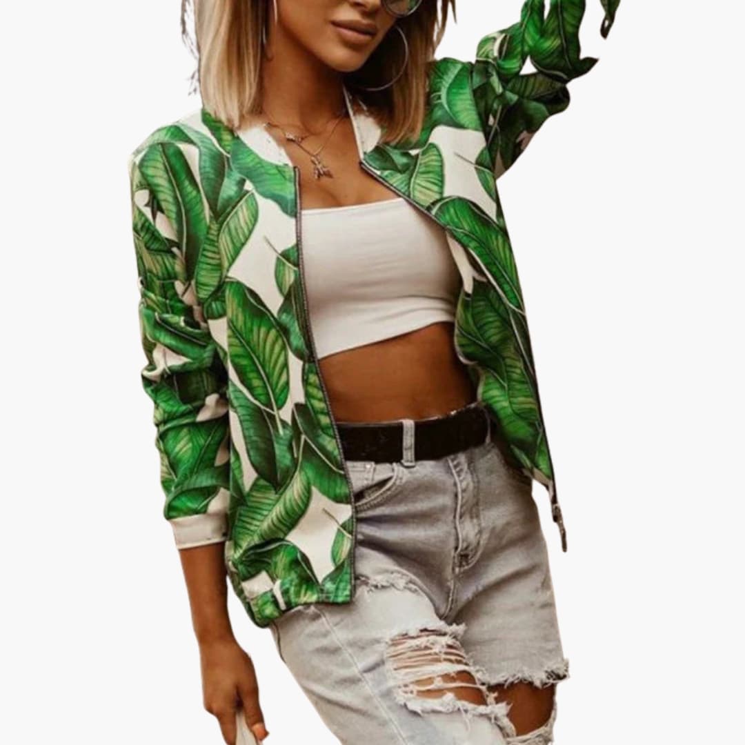 Ladies' Stylish Zip Up Bomber Jacket