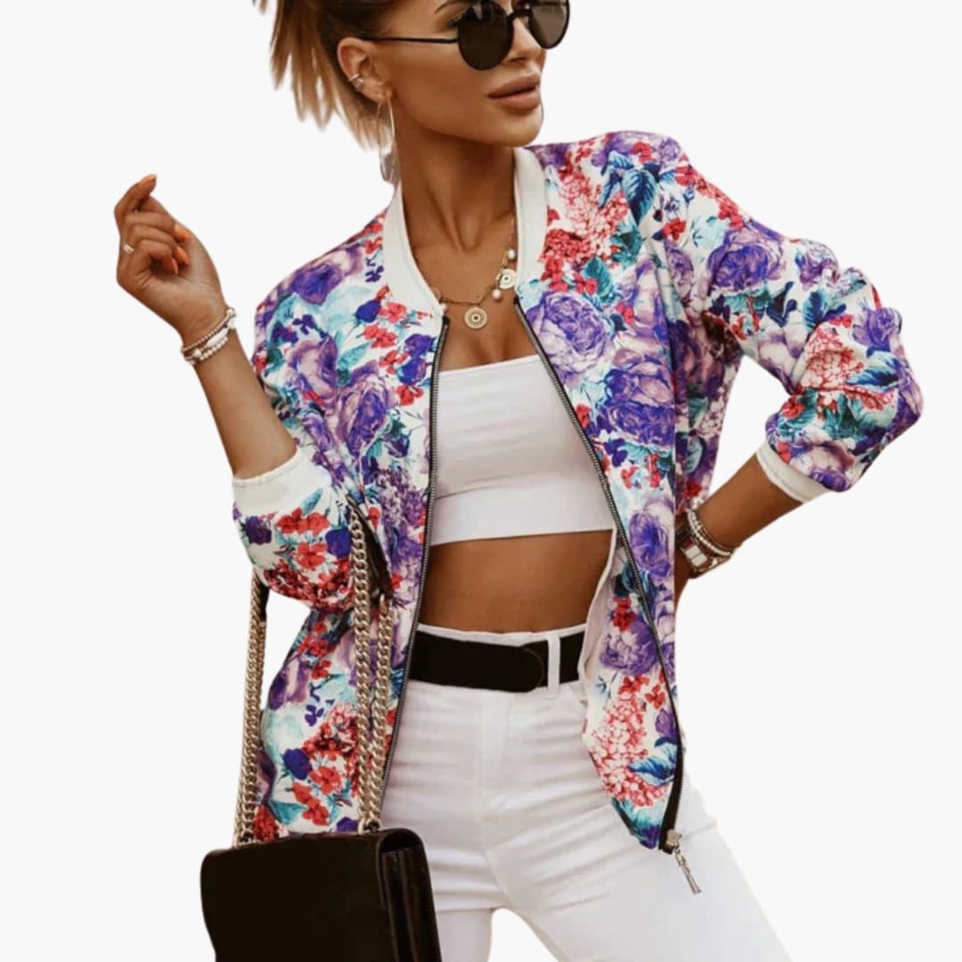 Ladies' Stylish Zip Up Bomber Jacket