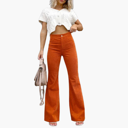 Women's High Waisted Wide Leg Pants with Pockets - Olytrend