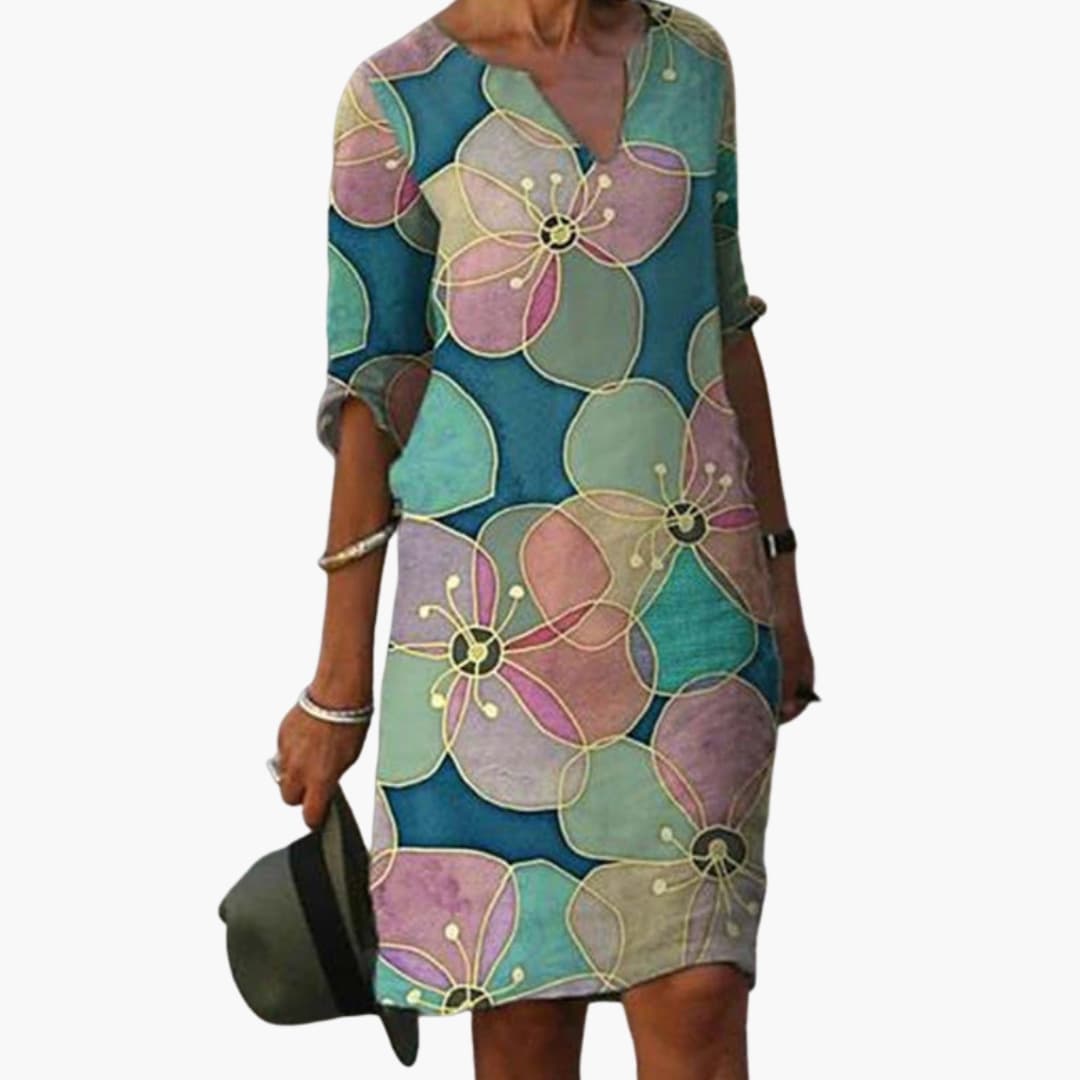 Ladies Pretty Floral Short Sleeve Dress