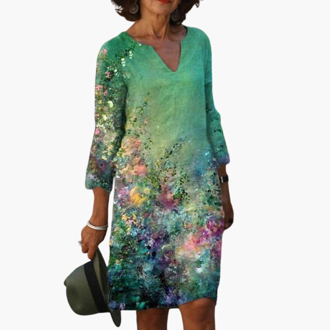 Ladies Pretty Floral Short Sleeve Dress