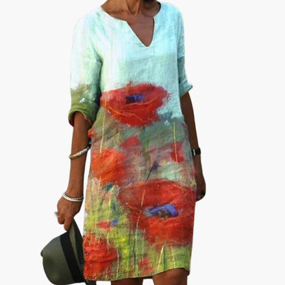 Ladies Pretty Floral Short Sleeve Dress
