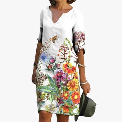 Ladies Pretty Floral Short Sleeve Dress