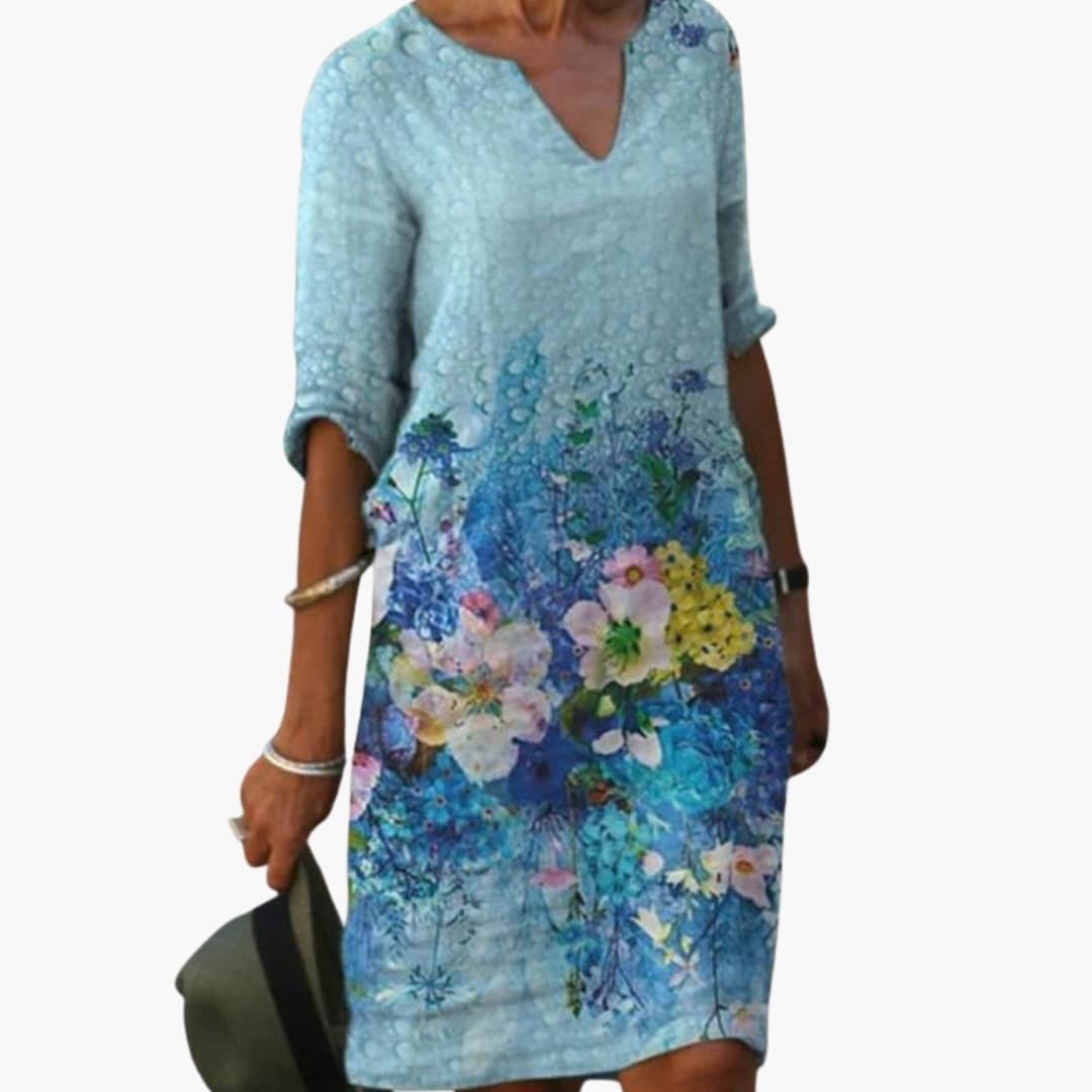 Ladies Pretty Floral Short Sleeve Dress