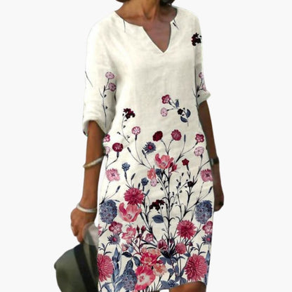 Ladies Pretty Floral Short Sleeve Dress