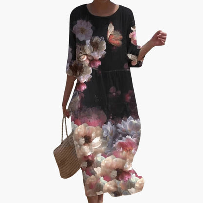 Ladies Pretty V Neck Flower Dress