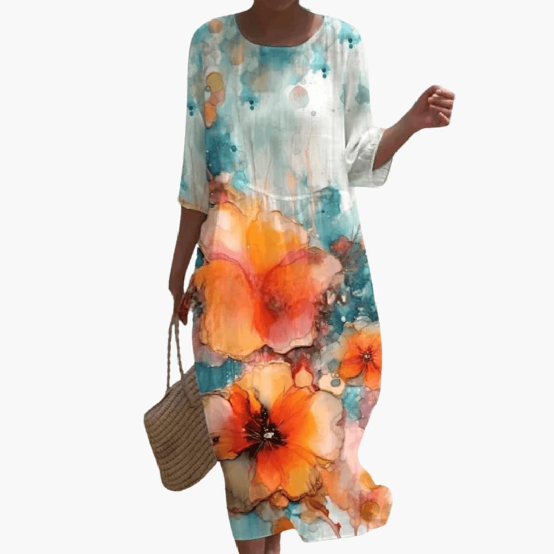 Ladies Pretty V Neck Flower Dress