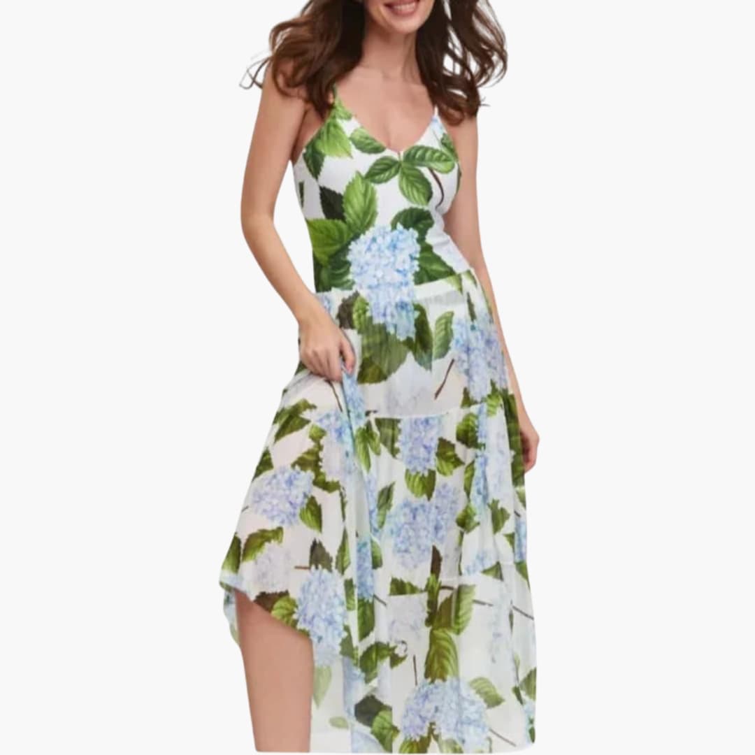 Ladies Pretty Floral Summer Dress - Olytrend