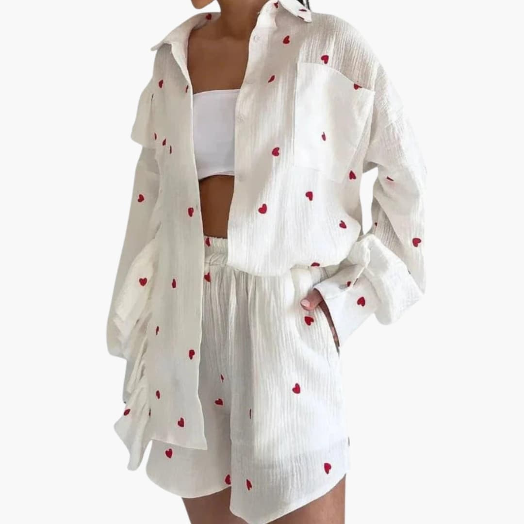 Ladies Elegant Ruffled Front Shirt Dress