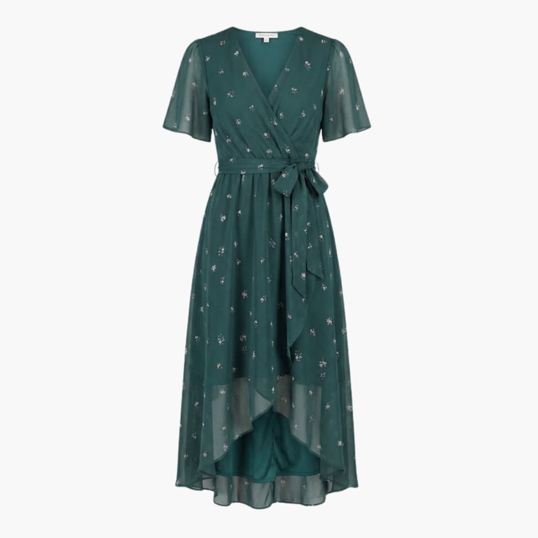 Ladies Vintage Floral Knee Length Summer Dress