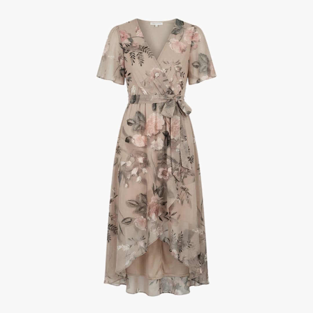 Ladies Vintage Floral Knee Length Summer Dress