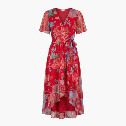 Ladies Vintage Floral Knee Length Summer Dress