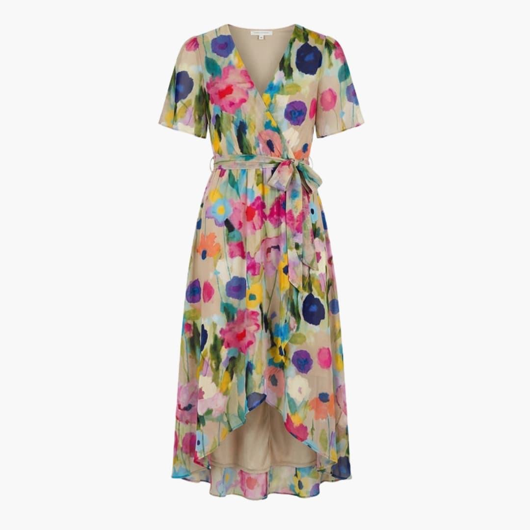 Ladies Vintage Floral Knee Length Summer Dress