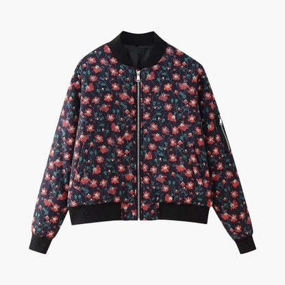 Ladies' Pretty Blossom Zip Jacket with Stretch Cuffs