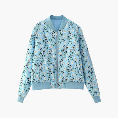 Ladies' Pretty Blossom Zip Jacket with Stretch Cuffs