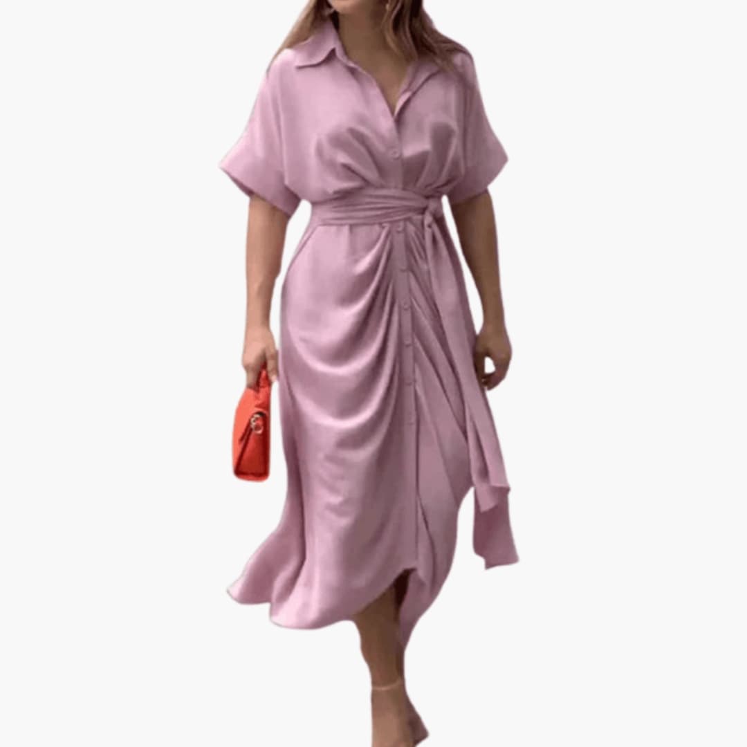 Ladies Pretty Floral Sundress with Waist Belt