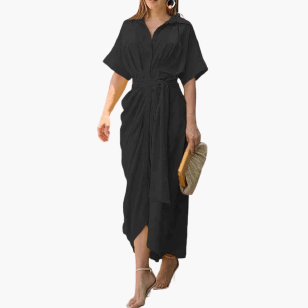 Ladies Pretty Floral Sundress with Waist Belt