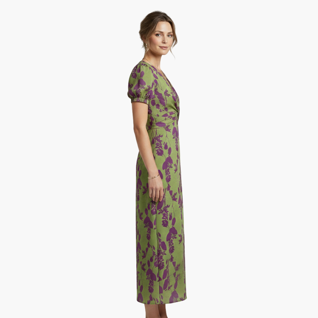 Chic V-Neck Floral Summer Dress for Women