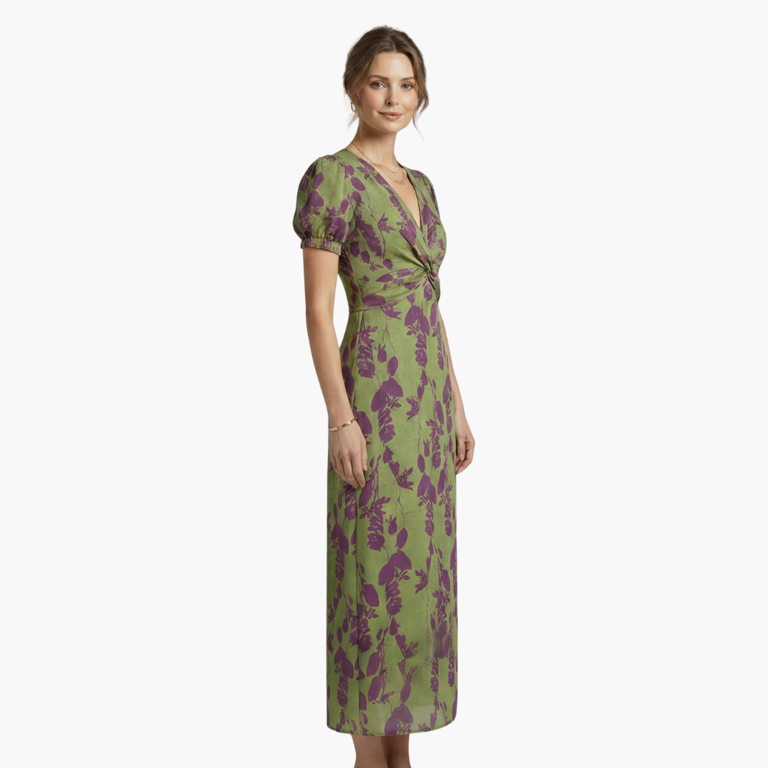 Chic V-Neck Floral Summer Dress for Women
