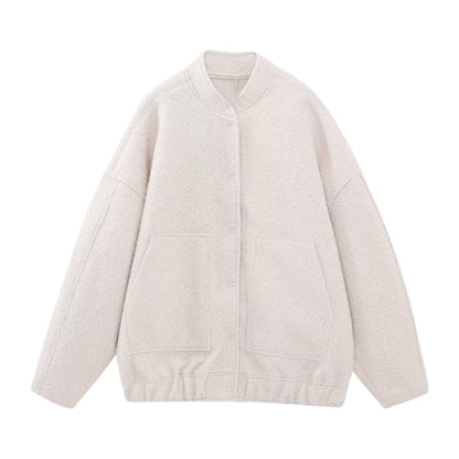 Ladies' Zip Up Bomber Jacket with Elastic Cuffs