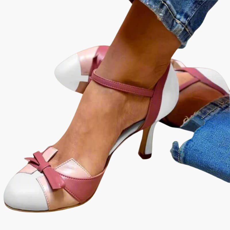 Ladies High Heel Sandals with Ankle Buckle Closure