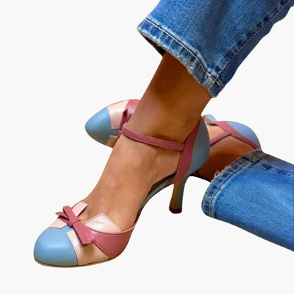 Ladies High Heel Sandals with Ankle Buckle Closure