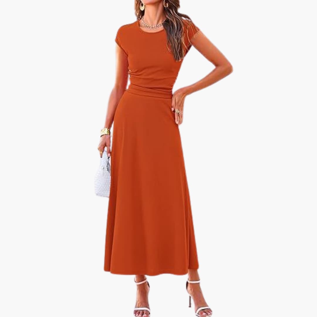 Elegant Mid Length Dress with Comfort Fit Waist