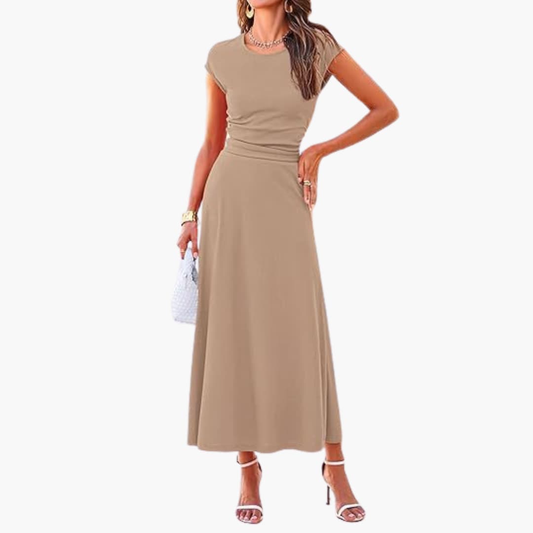 Elegant Mid Length Dress with Comfort Fit Waist