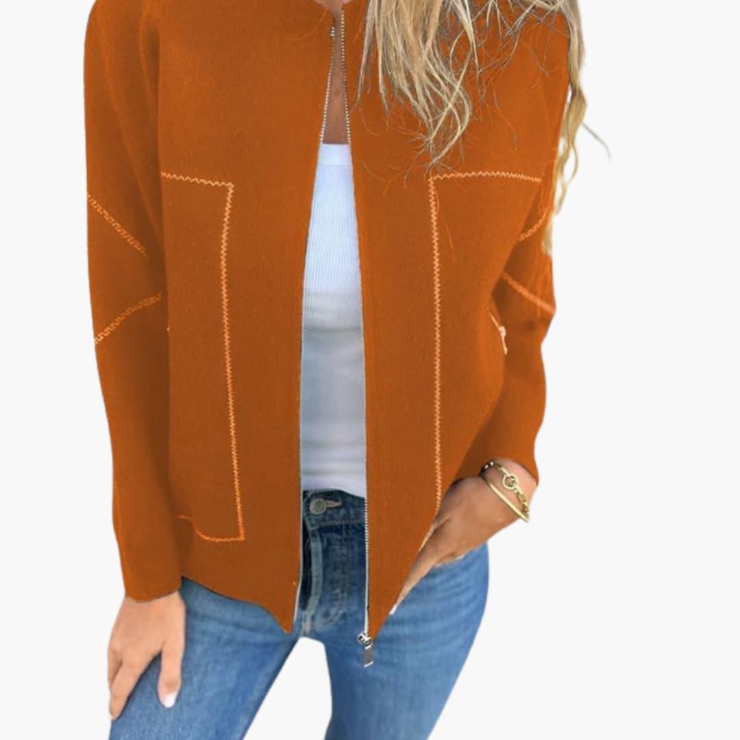 Casual Women's Zip Up Bomber Coat