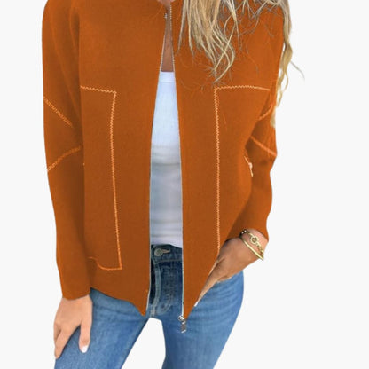 Casual Women's Zip Up Bomber Coat