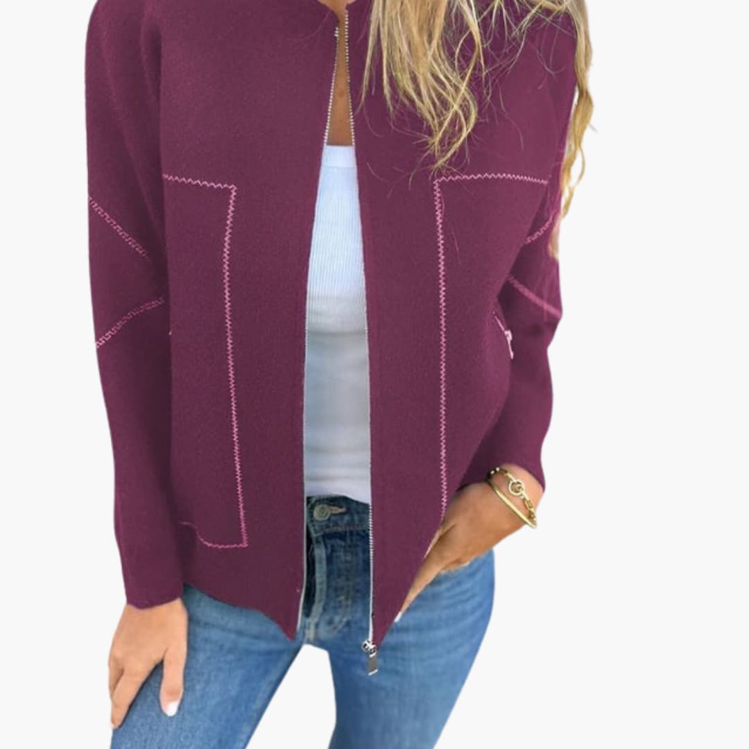Casual Women's Zip Up Bomber Coat