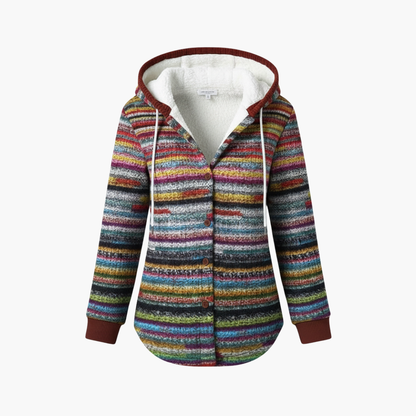 Ladies Cozy Striped Sweater Jacket - Olytrend