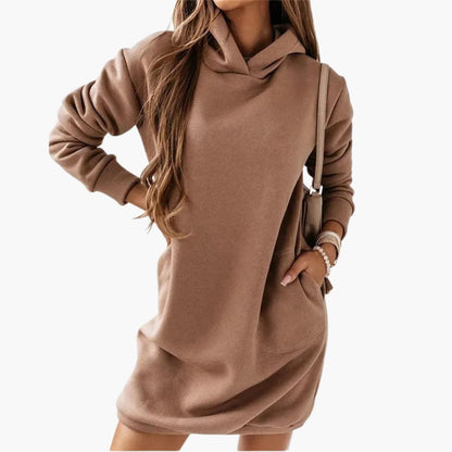 Ladies Cozy Hoodie Dress with Long Sleeves