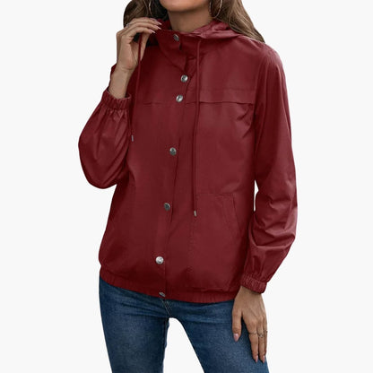 Ladies' Zip Up Hoodie with Button Front