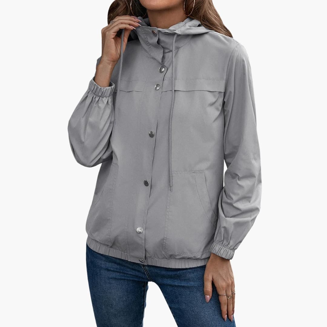 Ladies' Zip Up Hoodie with Button Front