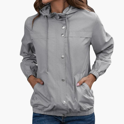 Ladies' Zip Up Hoodie with Button Front