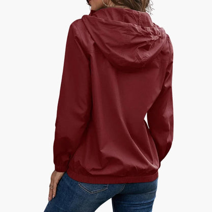 Ladies' Zip Up Hoodie with Button Front