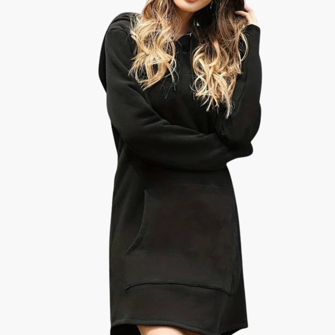 Ladies' Casual Hooded Tunic Dress with Pockets