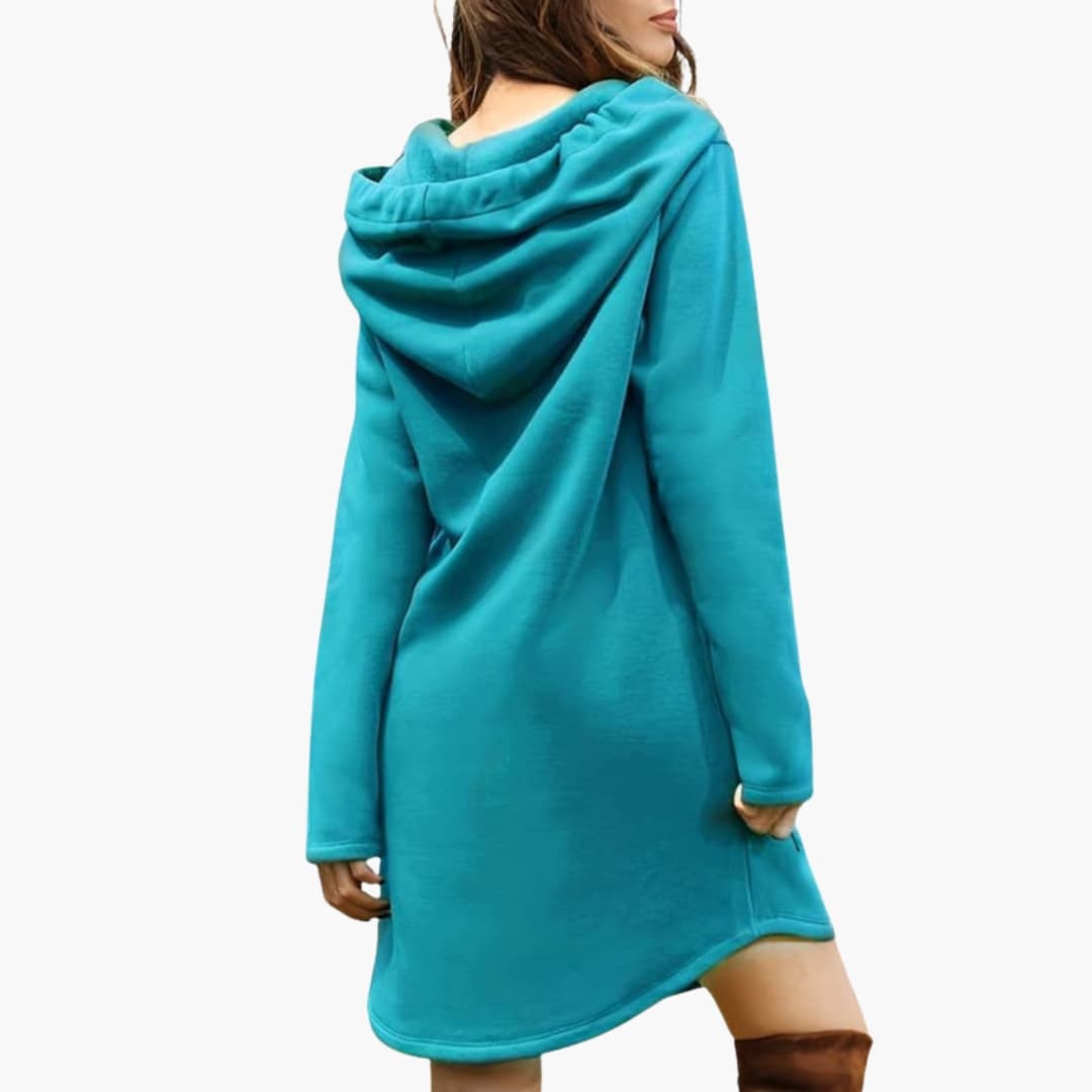 Ladies' Casual Hooded Tunic Dress with Pockets