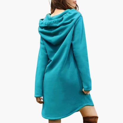Ladies' Casual Hooded Tunic Dress with Pockets