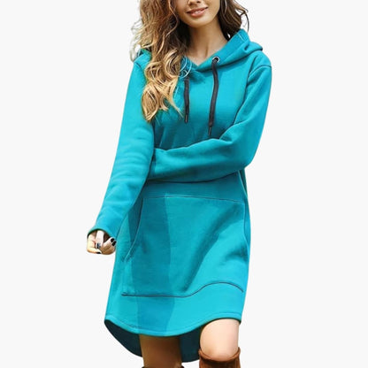 Ladies' Casual Hooded Tunic Dress with Pockets