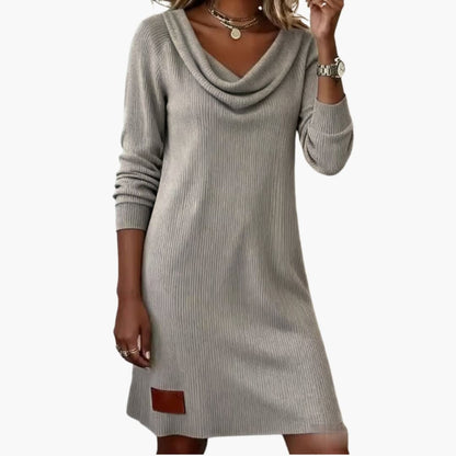 Ladies Classic Fit Collared Dress with Long Sleeves - Olytrend